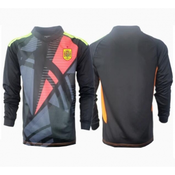 Spagna Portiere Maglia Gara Trasferta Repliche Europei 2024 Maniche Lunghe